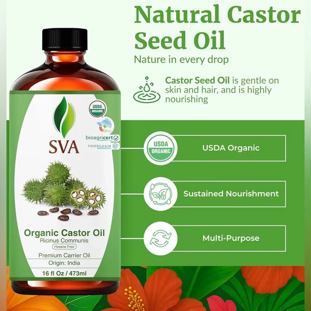 SVA Organic Castor Oil 16 fl oz | Brand NEW Never Opened